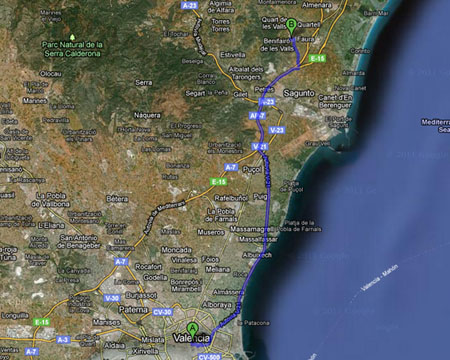 Benifairo itinerario